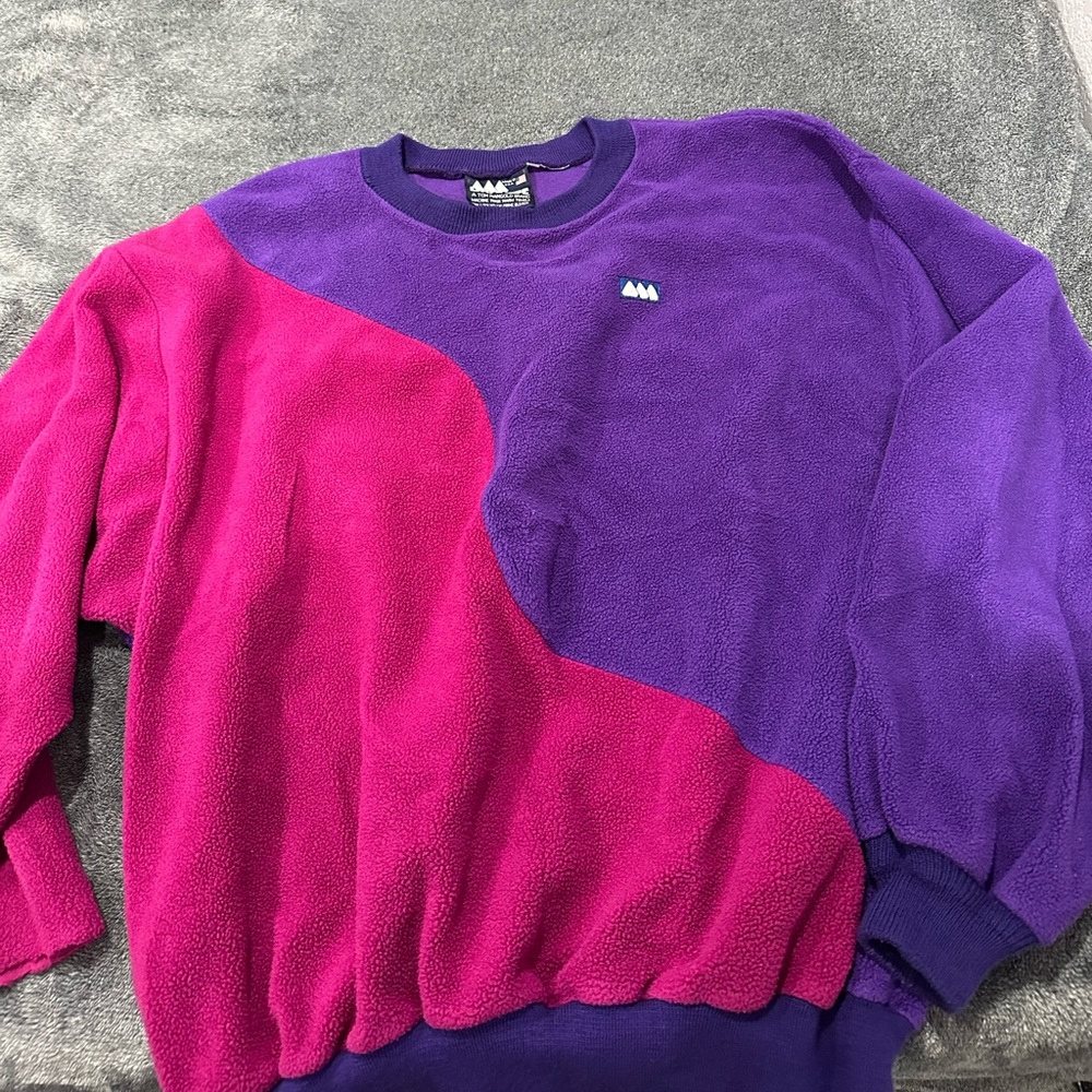 Vibrant Purple and Pink Crewneck Sweater